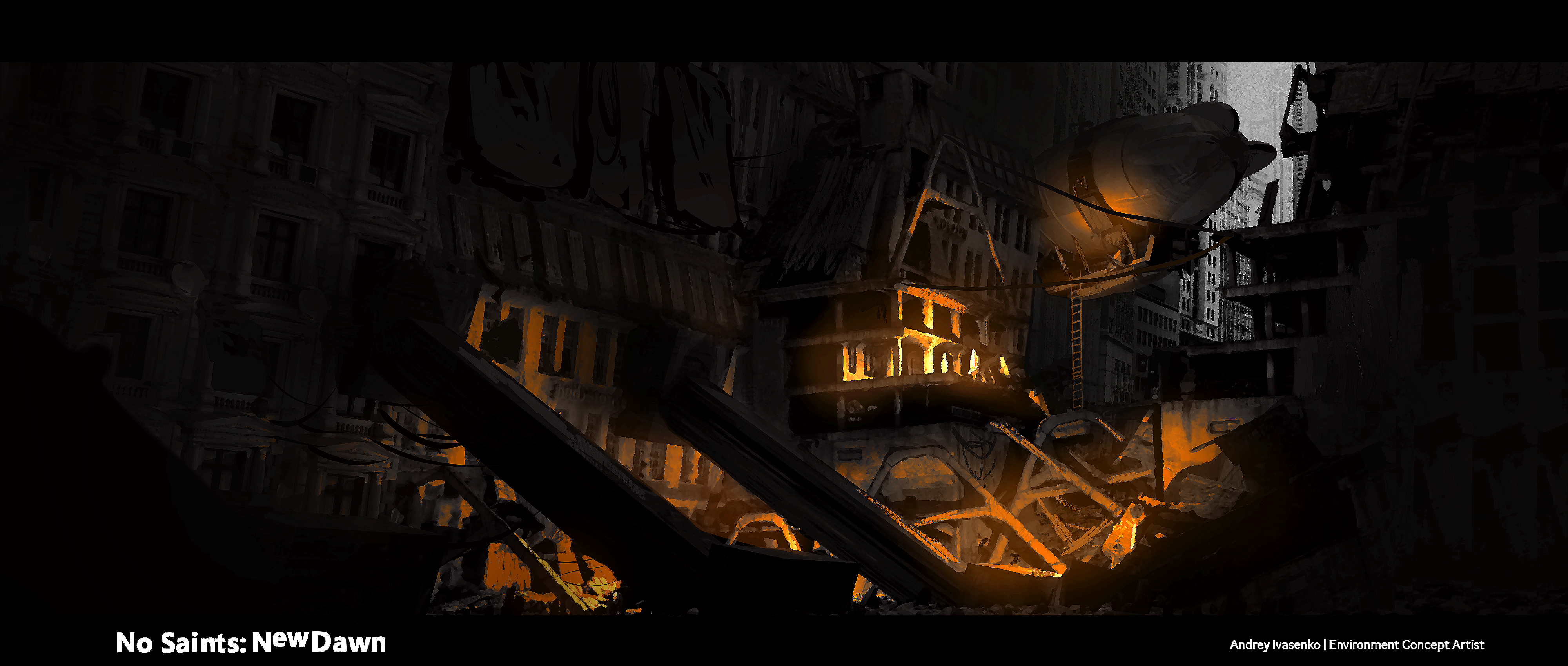 Ruins at night